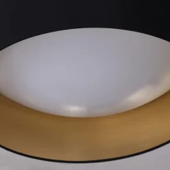 Stof loftslampen Coleen i sort, gylden inden i