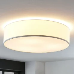 Stof-loftlampe Gordana i hvid, 57 cm