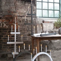 Storm vinduesstage, 5 lyskilder, 59 cm, hvid