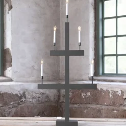 Storm vinduesstage, 5 lyskilder, 118 cm, mørkegrå