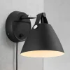 Strap væglampe med læderremme, sort