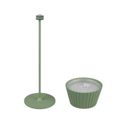 Suarez LED-bordlampe, grøn, højde 39 cm, metal