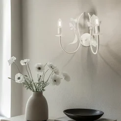 Summer væglampe, hvid/grøn/pink, bredde 25 cm, stål, 2 lyskilder