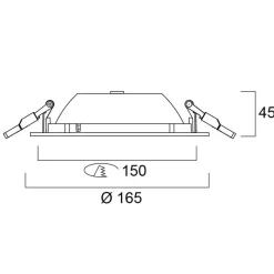 Sylvania LED-indbygningslampe Start, IP54, 830, Ø 15 cm, DALI