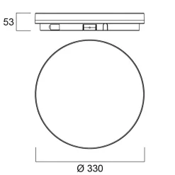 Sylvania Start Surface Slim loftlampe, Ø 33 cm, IP54, dæmpbar.