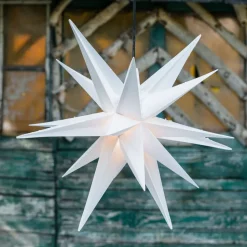 18-tak XL- plast stjerne til ude brug - hvid