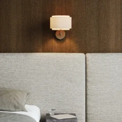 Takai væglampe med tekstilskærm med dobbeltlag