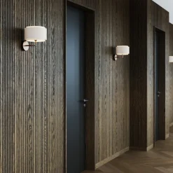 Takai væglampe med tekstilskærm med dobbeltlag