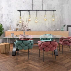 Tamara hængelampe, 5 lyskilder, messing/sort