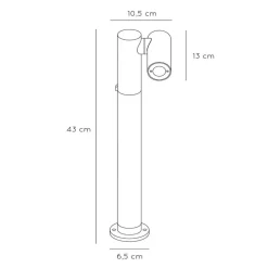Tatium LED-gadelampe, antracit, 43 cm, aluminium, IP65