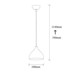 Tattoo 2394 hængelampe, Ø18cm, guld antik