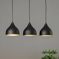 Tattoo 6211 3-lys lineær hængelampe sort/guld