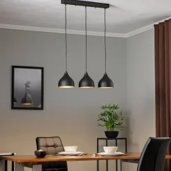 Tattoo 6211 3-lys lineær hængelampe sort/guld