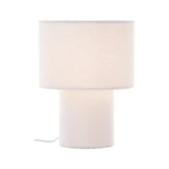 Teddy bordlampe, hvid, højde 30 cm, stof/metal