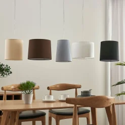 Tekstil hængelampe Hermina, 5 lyskilder