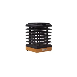 Tekura LED-bordlampe med solcelle af teaktræ