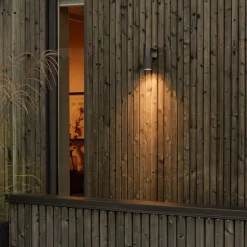 Temi udendørs væglampe, sort, bredde 11 cm, aluminium