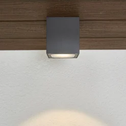 Terningformet LED udendørs loftlampe Tanea, IP54