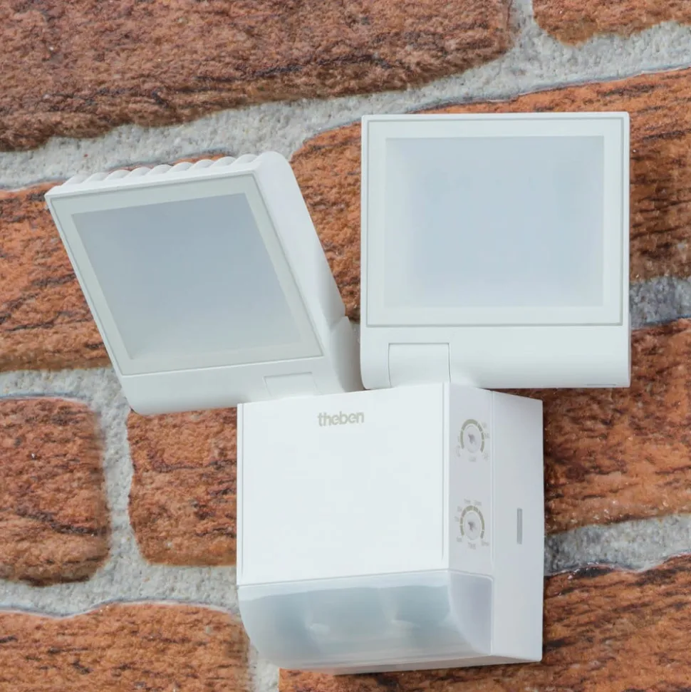 Theben udendørs LED-væglampe theLeda S17-100, hvid, sensor