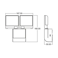 Theben udendørs LED-væglampe theLeda S17-100, hvid, sensor