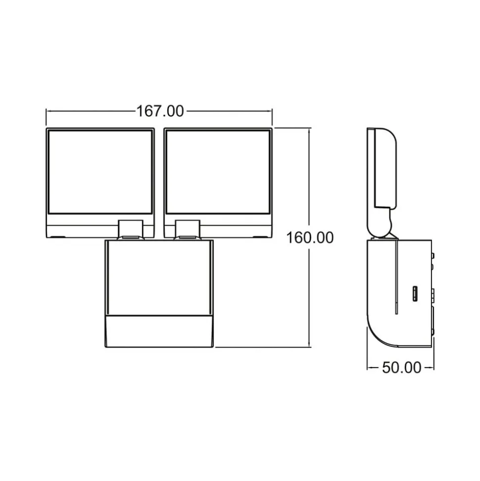 Theben udendørs LED-væglampe theLeda S17-100, hvid, sensor