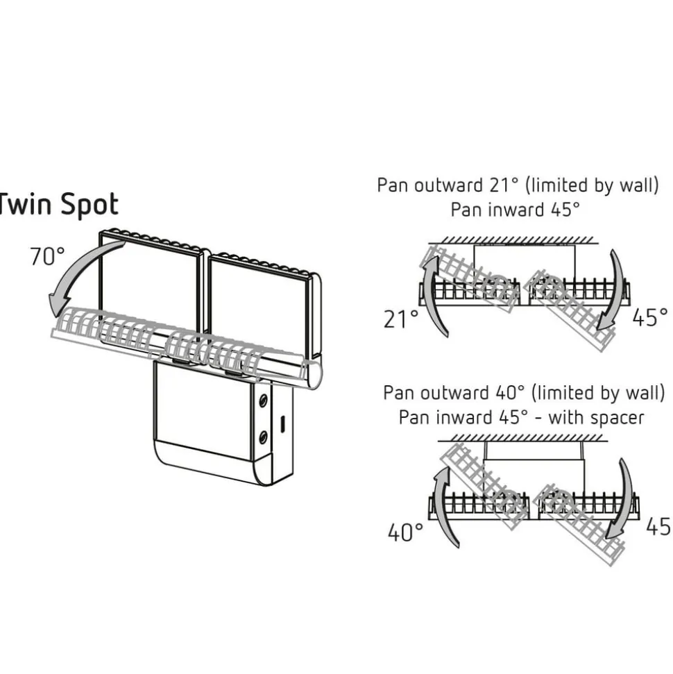 Theben udendørs LED-væglampe theLeda S17-100, hvid, sensor