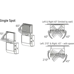 Theben udendørs LED-væglampe theLeda S8-100, sort, sensor