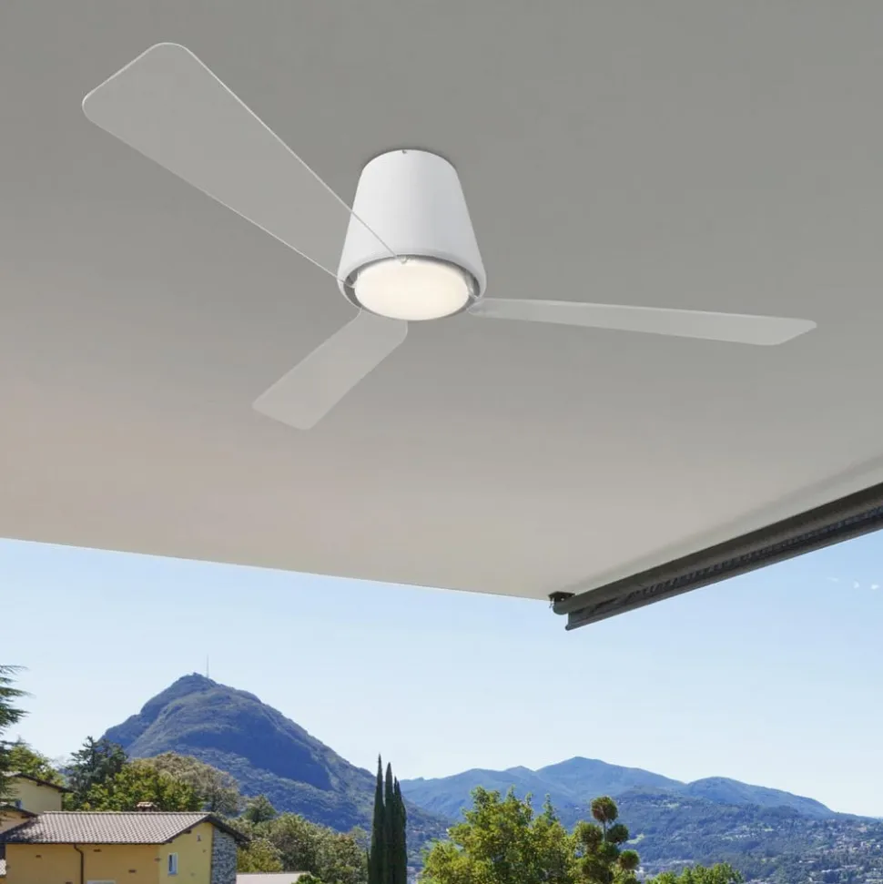 Tidløs loftventilator Garbí med LED-lys