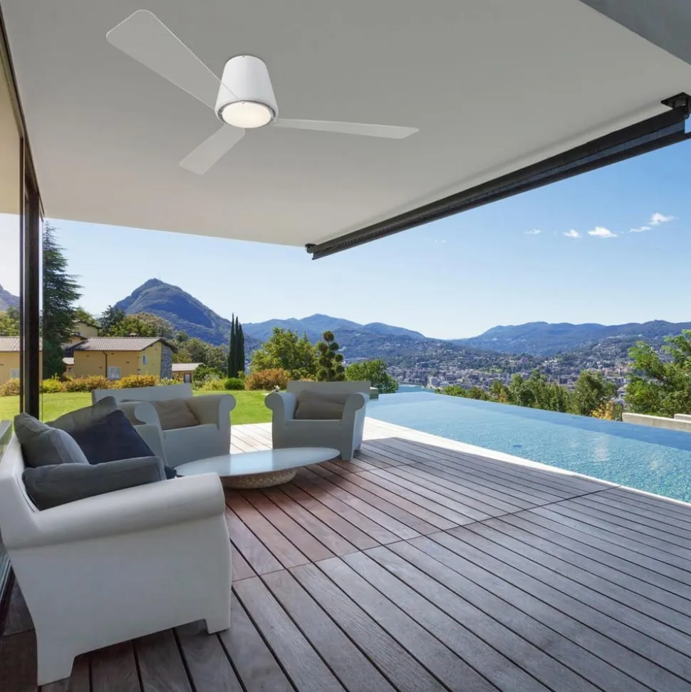 Tidløs loftventilator Garbí med LED-lys