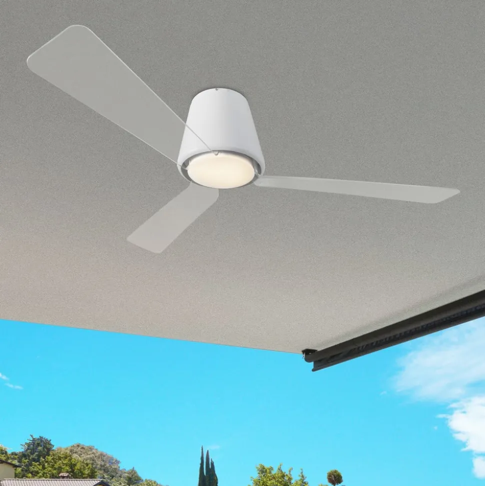 Tidløs loftventilator Garbí med LED-lys