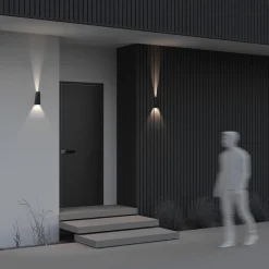 Times Square udendørs LED-væglampe, sort