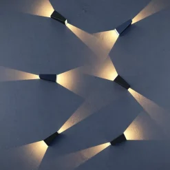 Times Square udendørs LED-væglampe, sort