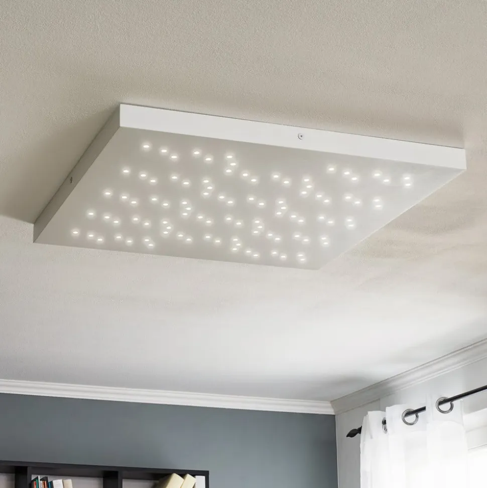 Titus LED-loftlampe, hvid, 75x75 cm