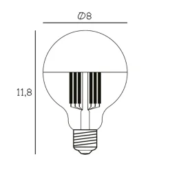 topforspejlet LED-pære Globe 80, sølv, E27, 3,5 W, 2.700 K
