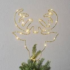 Topsy LED-julestjerne, hjortehoved, batteridrift