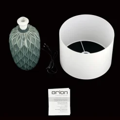 Tortuga bordlampe, grøn/hvid, højde 49,5 cm, keramik/lin