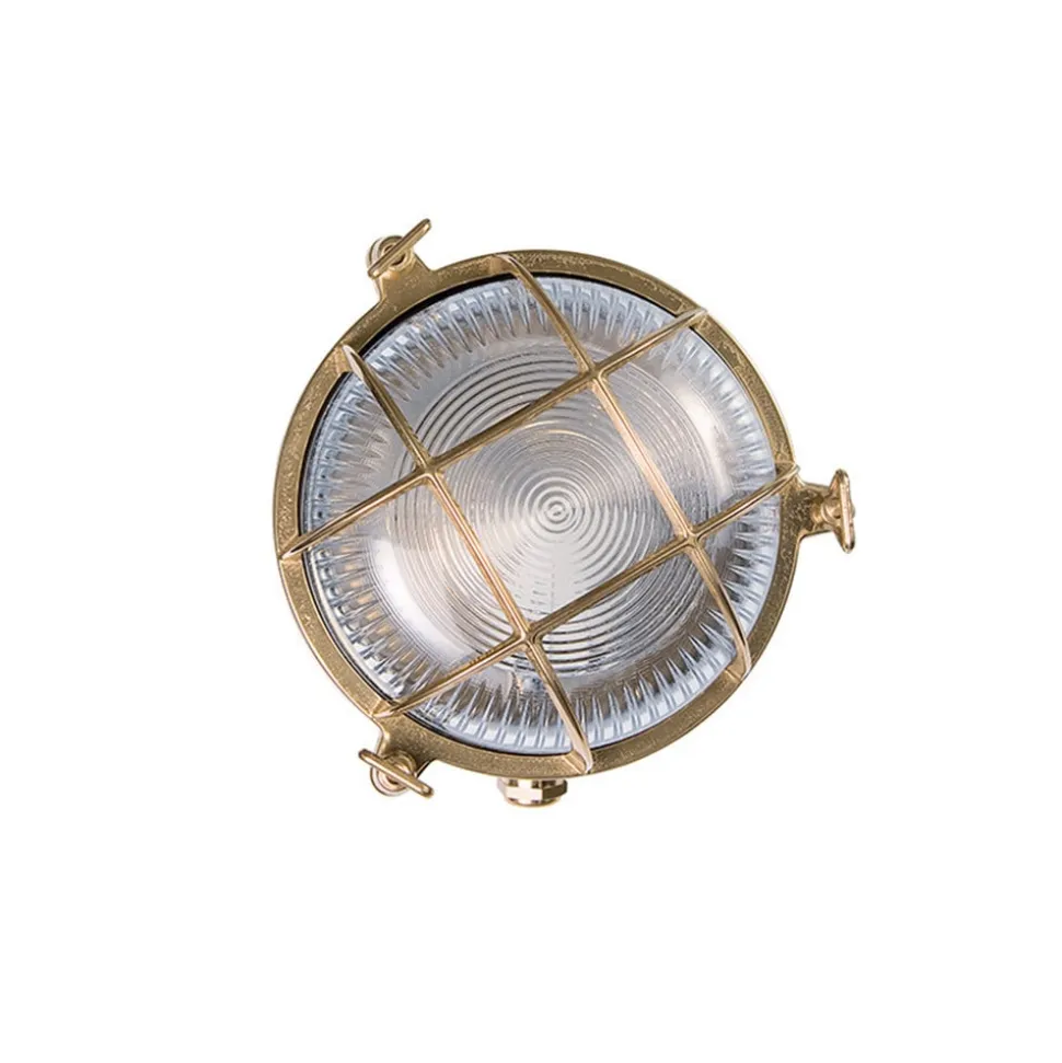 Tortuga udendørs væglampe i messing, klart glas
