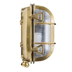 Tortuga udendørs væglampe, oval 17 cm messing/klar