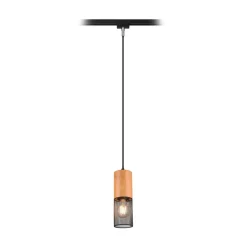 Tosh skinnelampe til DUOline, sort, trædetalje, E27