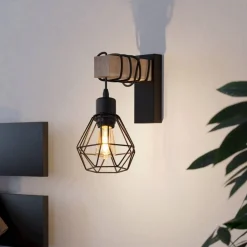 Townshend væglampe, bredde 14 cm, sort/eg