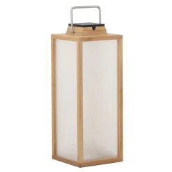 Tradition LED-solcellelanterne lavet af teaktræ Højde 65 cm