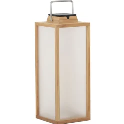 Tradition LED-solcellelanterne lavet af teaktræ Højde 65 cm