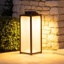 Tradition LED-solcellelanterne, corten, højde 65 cm