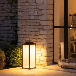 Tradition LED-solcellelanterne, corten, højde 65 cm