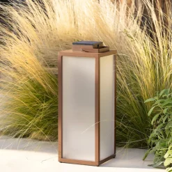 Tradition LED-solcellelanterne, corten, højde 65 cm