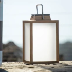 Tradition teak LED-solcellelanterne Højde 40 cm