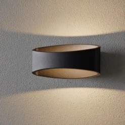 Trame LED-væglampe, oval form i sort