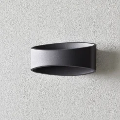 Trame LED-væglampe, oval form i sort