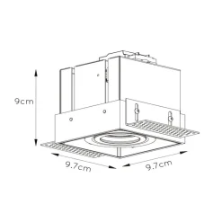 Trimless indbygningsspot, 1 lyskilde, hvidt