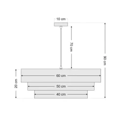 Triniti hængelampe, grøn/beige/creme, Ø 60 cm, tekstil